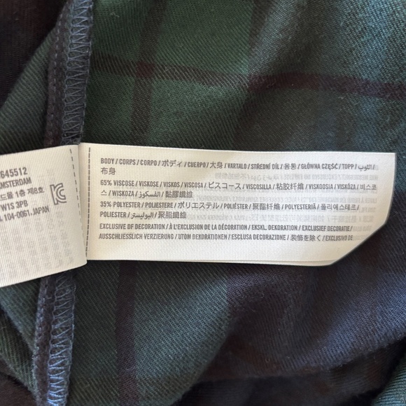 Abercrombie & Fitch Navy and Green Flannel Shirt Dress - Picture 5 of 8